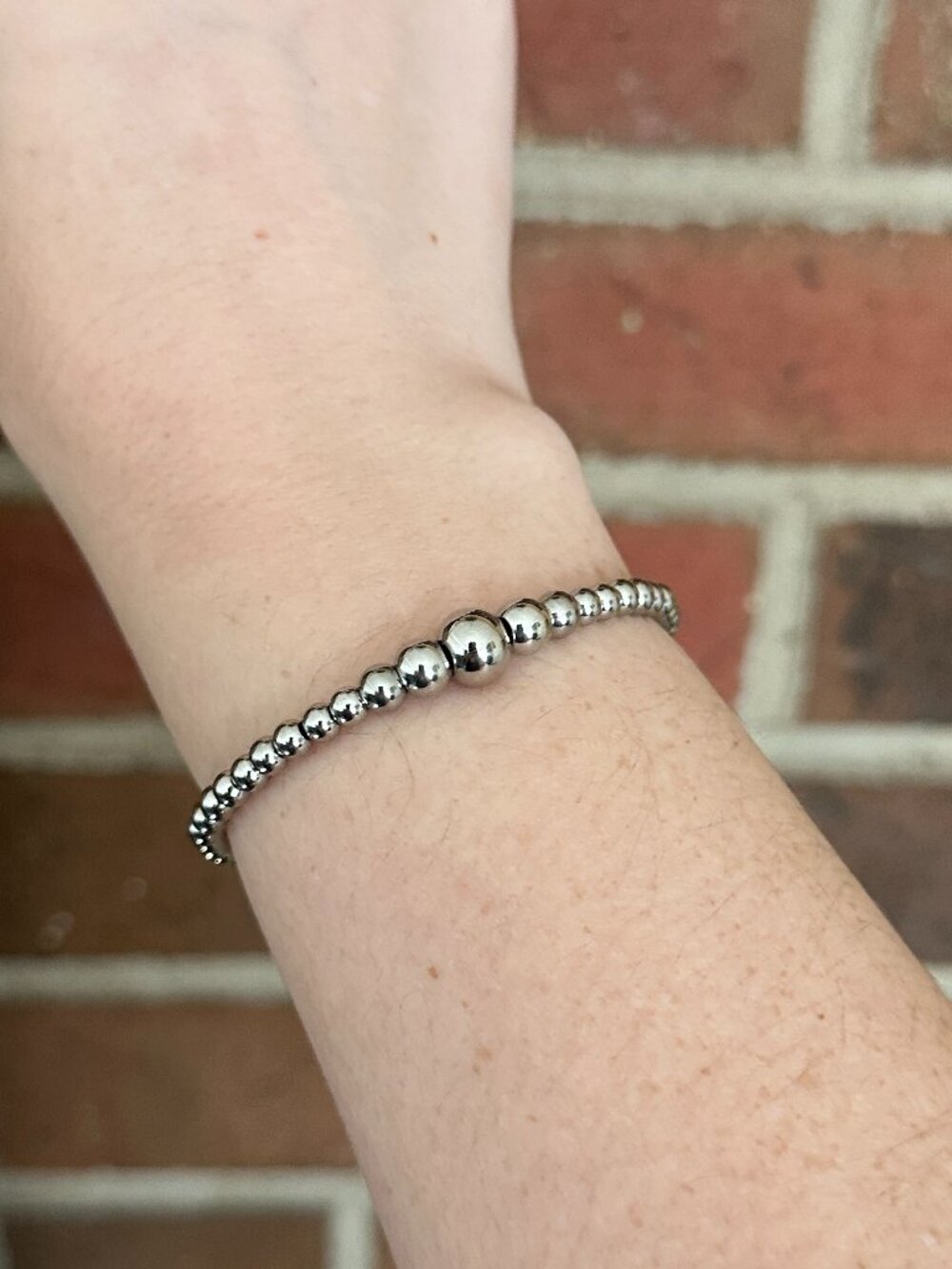 Handmade Graduated Stainless Steel Western Pearl Bracelet